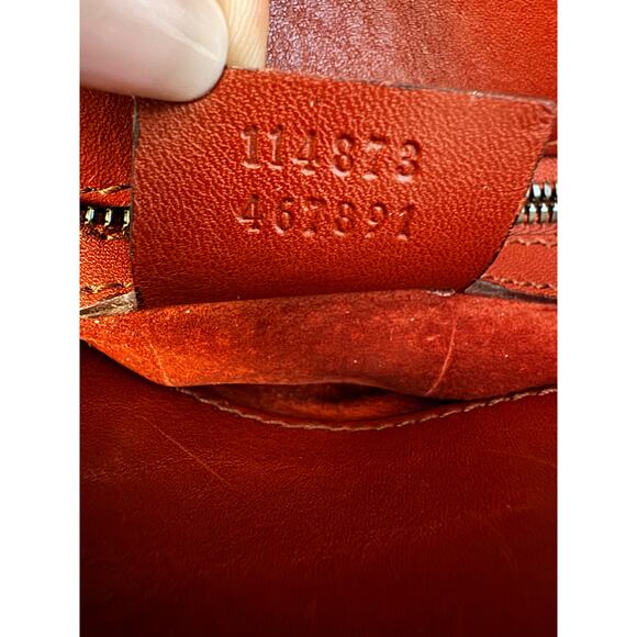 VTG Gucci Jackie Handbag Womens Red Calfskin Leather Top Handle Shoulder Strap - Picture 10 of 12